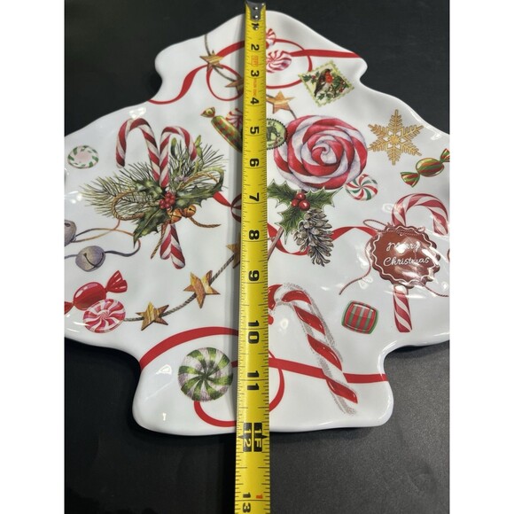 Michel Design Works Christmas Peppermint Tree Shaped Melamine Serveware Plate - Picture 8 of 14